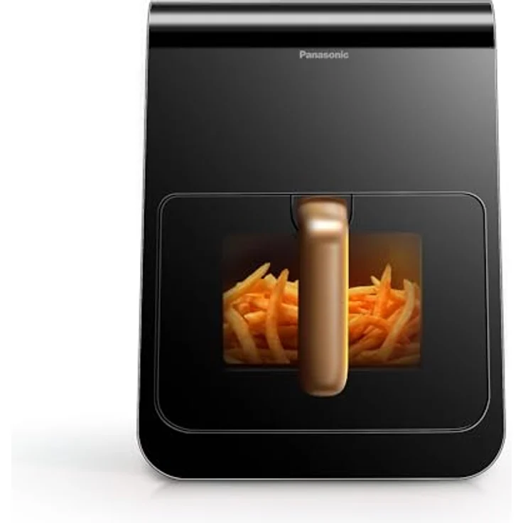 Panasonic NF-CC600AXE Air Fryer mit Sichtfenster, 6 l, 80–200 °C, digitaler Timer & LCD-Display, sanfte Dampfzugabe, 11 Voreinstellungen, einfache Reinigung, Schwarz mit Griff in Roségold – Bild 1