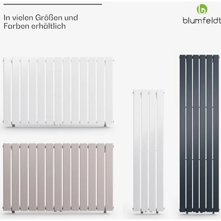 Blumfeldt Badheizkörper Flach, 681 Watt Vertikaler Warmwasser Wandheizkörper mit Thermostat, leise für Badezimmer und Wohnzimmer – Bild 5