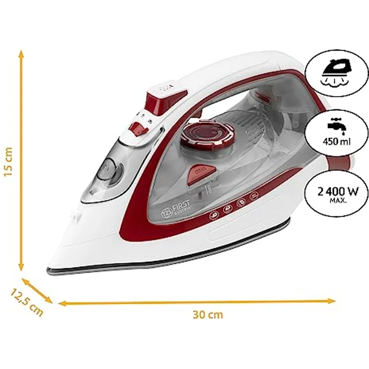 TZS First Austria Dampfbügeleisen kabellos mit Basisstation | verstellbare Temperatur & Dampfstärke | Keramik Bügelsohle, Vertikaldampf, Tropfstop, Antikalk, selbstreinigend | 450 ml Wassertank – Bild 4