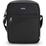BOSS Umhängetasche Zair_MN_NS_ZIP, Herren-Schultertasche aus Lederimitat mit verstellbarem Schulterriemen und Frontfach