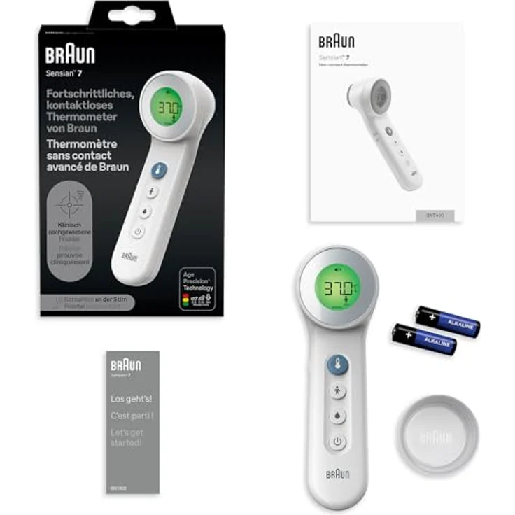 Braun Stirn-Fieberthermometer ThermoScan 7 Fieberthermometer, No touch & touch Thermometer mit Age Precision® – Bild 6