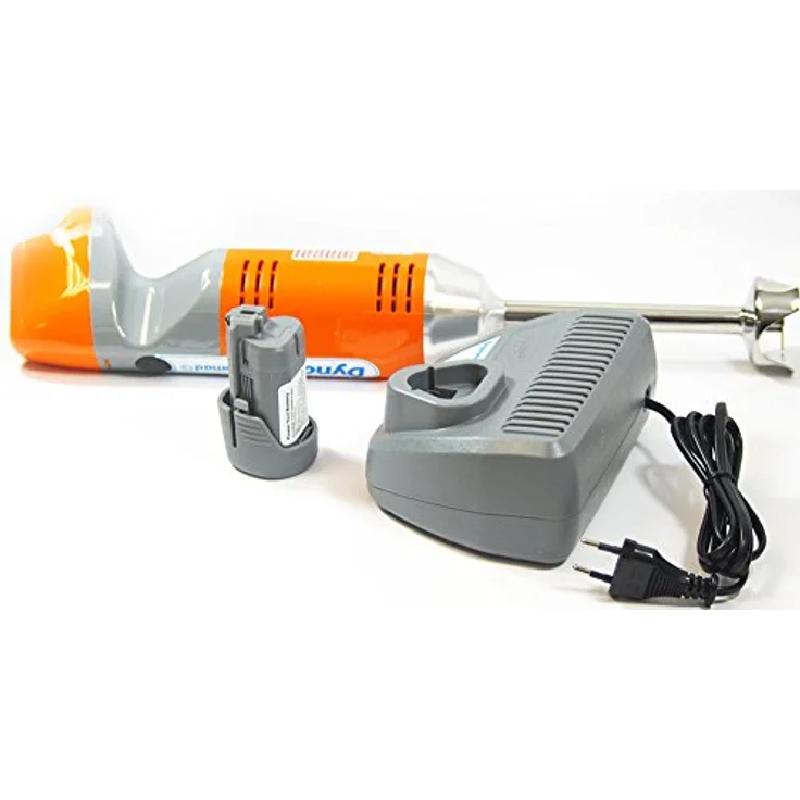 Dynamic 551.051 Edelstahl Stabmixer, orange, 16 cm Mixstab, 45 cm Gesamtlänge, inklusive Lithium-Ionen-Batterie und Ladegerät – Bild 2