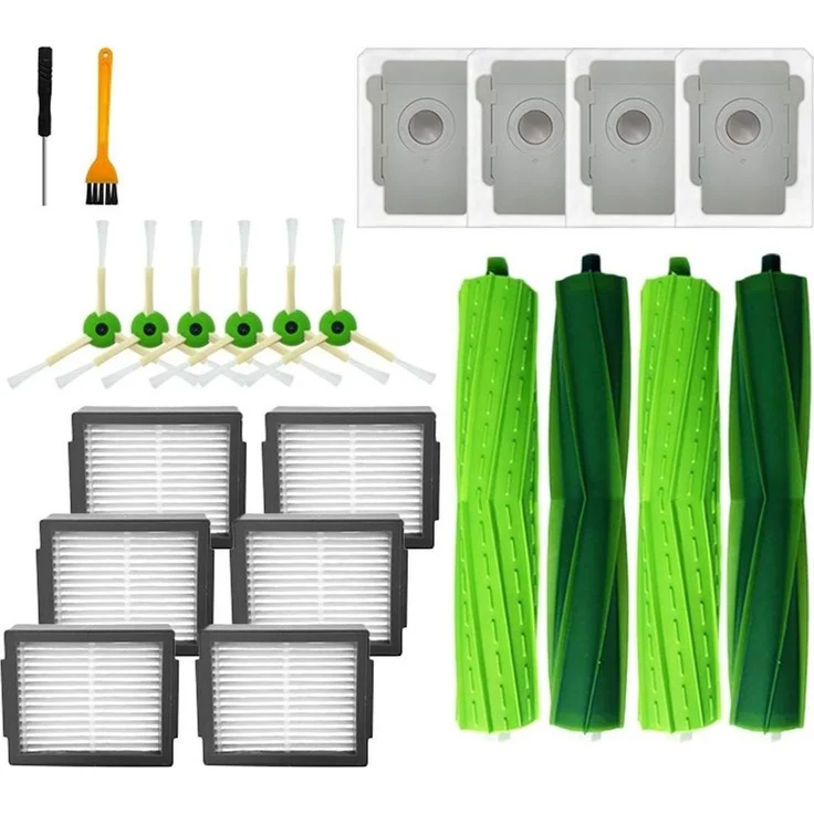 König Design 22 Ersatzteile Set für iRobot Roomba I7/J7/E5/E6/I3, umfassendes Zubehör mit Rollenbürsten, Filtern und Staubbeuteln
