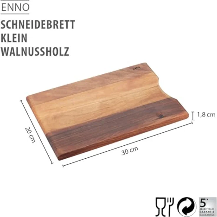 GEFU Schneidebrett ENNO, Walnussholz, klein, klingenschonend – Bild 4