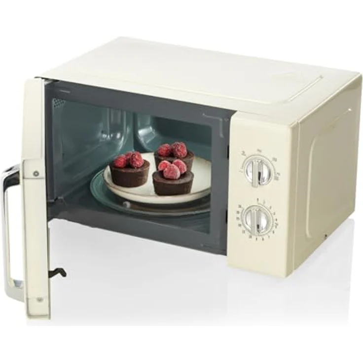 Gorenje MO20E1HRL Retro Standmikrowelle, 5 Leistungsstufen, 700 Watt, 20 l Volumen, Glastür, beige – Bild 4