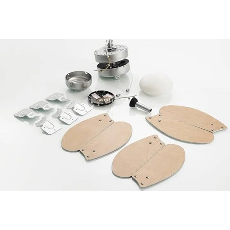 Lindby Deckenventilator Minja, silber mit Licht, leise, 78 cm, Rücklaufbetrieb – Bild 9