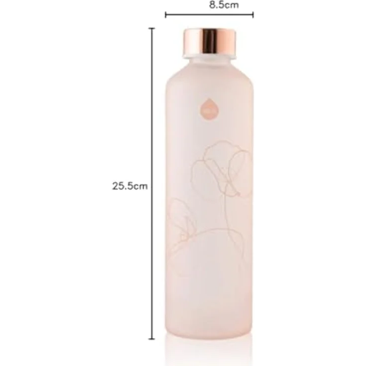 equa Trinkflasche Mismatch - Blume, Borosilikatglas, sandgestrahlt, 750 ml – Bild 7