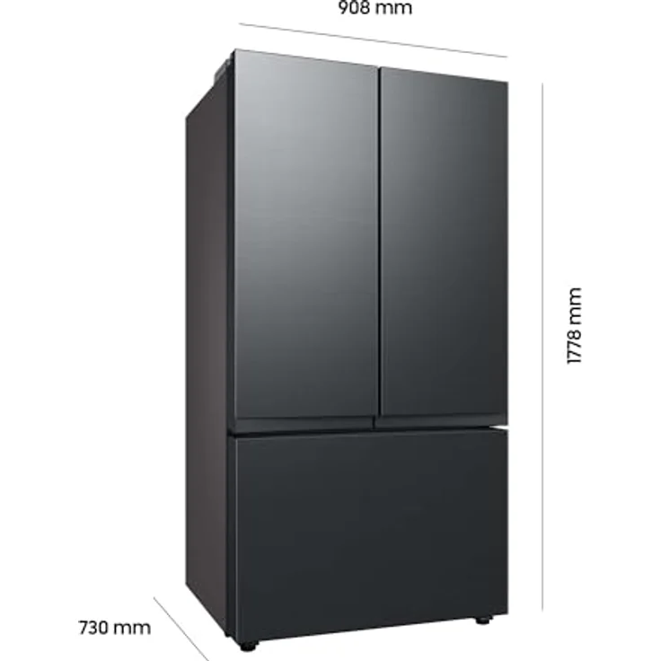 Samsung 3-Türen French Door mit Autofill Water Pitcher und Dual Ice Maker, 674 L Premium Black Steel – Bild 3