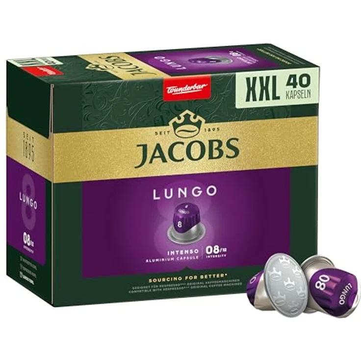 Jacobs Lungo 8 Intenso, Kaffeekapseln, Nespresso Kompatibel, Kaffee, 5x 40 Kapseln, á 5.2 g – Bild 4