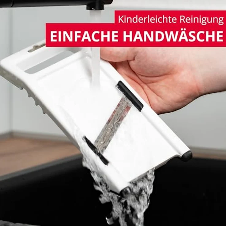 Westmark Gemüsehobel, Rostfreier Edelstahl-Kunststoff, Famos, Weiß-Schwarz-Silber, 11322270 – Bild 6