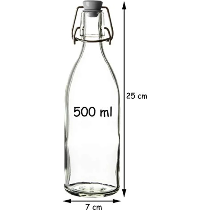 6x Glasflasche mit Bügelverschluss 500ml Draht-Bügelflasche zum Einkochen – Bild 6