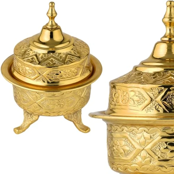 Marrakesch Orient & Mediterran Interior Marrakesch Orientalische Deko Schmuckschale aus Metall, 18cm, silber, handgefertigt, vielseitig als Aufbewahrung für Schmuck, Süßigkeiten und mehr – Bild 2