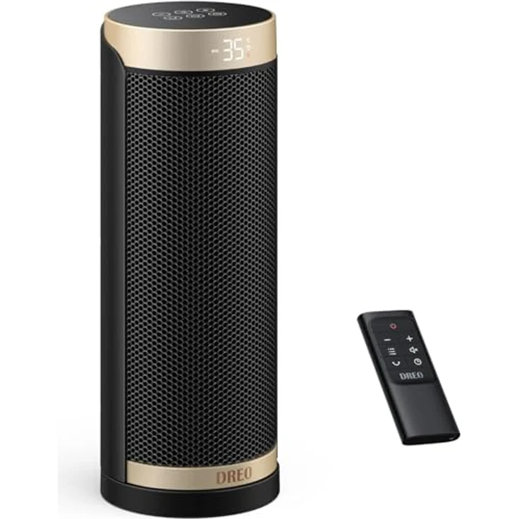 Dreo Solaris Slim H3, PTC Keramik Heizlüfter mit 70° Oszillation, Fernbedienung, 12-Std-Timer und 3 Heizmodi, leise und Überhitzungsschutz – Bild 4