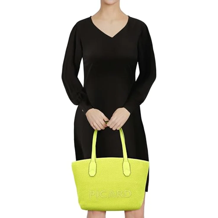 Picard Shopper Knitwork, Einkaufstasche aus 100% recyceltem PU, grün, mit Reißverschluss und abnehmbarem Schultergurt, 12 L – Bild 5