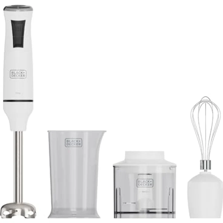 Black+Decker Stabmixer BXHBA750E | 750W | 20 einstellbare Geschwindigkeiten | Turbo-Funktion | Edelstahlklingen | Anti-Splash-Design | BPA-frei | Zubehör spülmaschinenfest – Bild 1