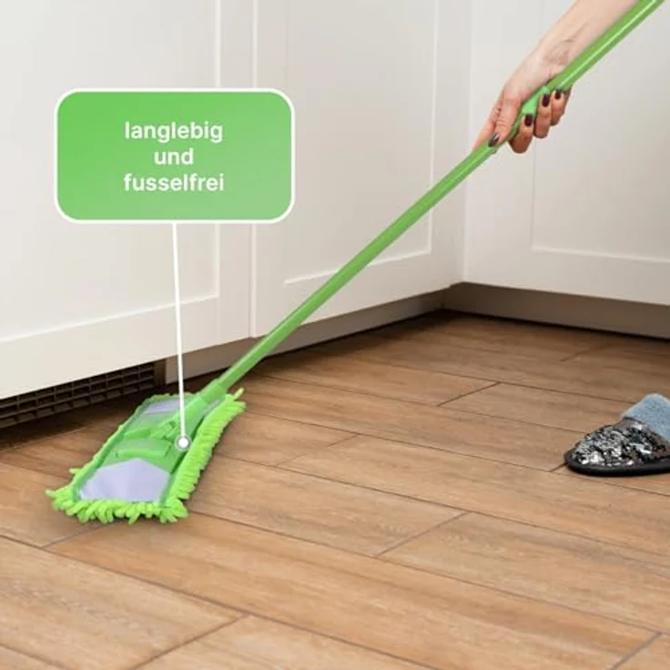 Bestlivings Ersatzbezug Grün für Bodenwischer (4er Pack) - 40cm - Chenille Wischbezug, für alle gängigen Klapphalter - Bezug für alle Bodenarten – Bild 3