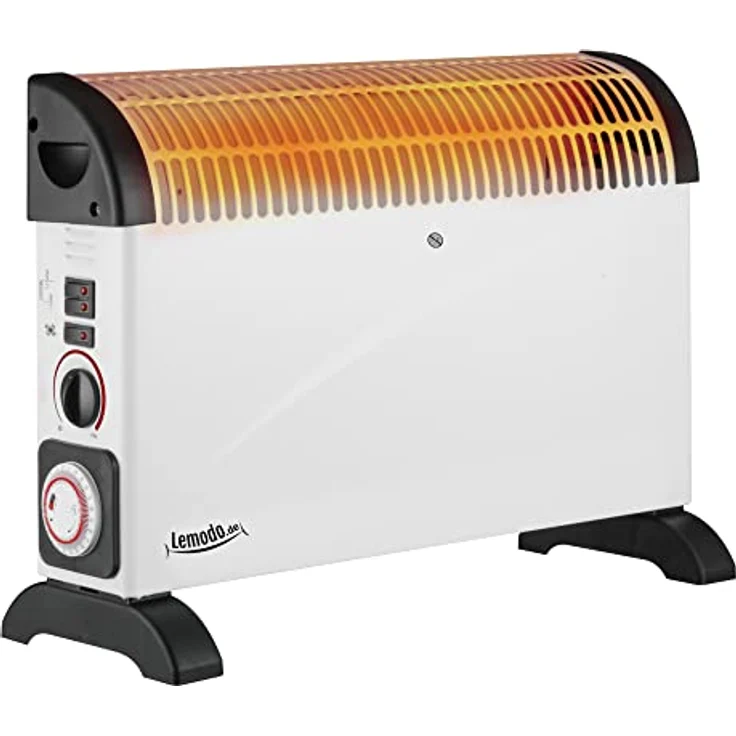 LEMODO Elektroheizung | Mobile Konvektor Heizung | Elektrische Heizung mit 3 Leistungsstufen (750W / 1.250W / 2.000W) | Heizgerät ohne Gas und ohne Öl | Energiesparender Elektroheizkörper – Bild 1