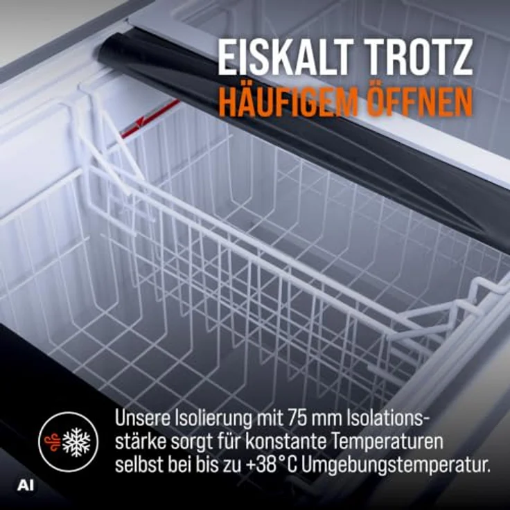 GASTROHERO Tiefkühltruhe 350, 273 Liter mit Glasschiebedeckel und 4 Rollen, abschließbar – Bild 7
