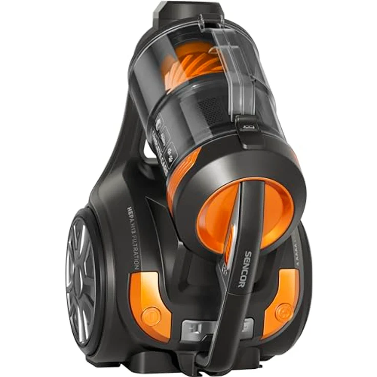 SENCOR SVC 1080TI 6073187, Bodenstaubsauger in Schwarz Gelb, 850 W, 3.5 liters, 78 Dezibel, Hochwertiges material, Flexible Gestaltung, Langlebig – Bild 2