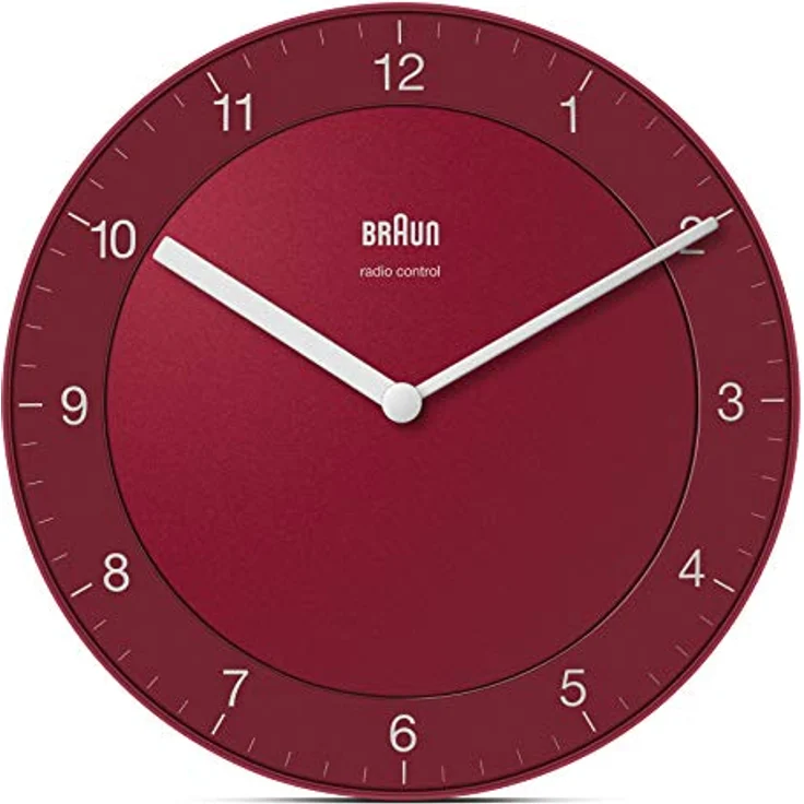 Braun Funkwanduhr Wanduhr, Kunststoff, Rot, normal – Bild 1