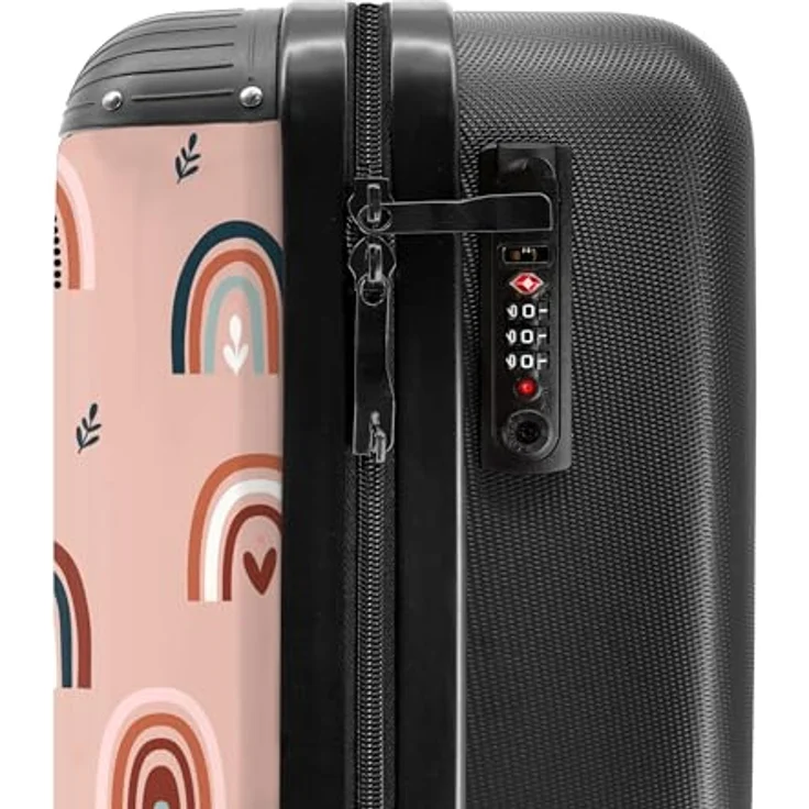 NoBoringSuitcases.com© Kinderkoffer Abstraktes Regenbogenmuster mit Herzen 55x35x20cm, 4 Rollen, Handgepäck Flugzeug, bunt – Bild 5