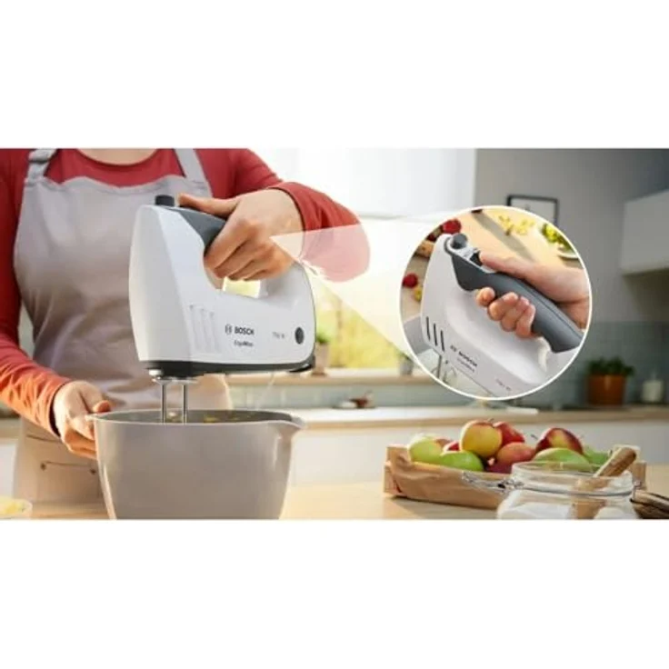 BOSCH Handmixer Bosch MFQ37400 Handrührer ErgoMixx 750W, weiß, grau - 5 Geschwindigkeitsstufen, Soft Touch, spülmaschinengeeignet – Bild 4