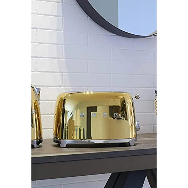 Smeg TSF01GOEU Doppelschlitztoaster, 950W, 6 Bräunungsstufen, gold – Bild 9