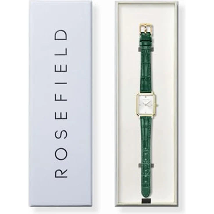 Rosefield Octagon XS, Damenuhr mit grünem Lederarmband, 24mm, wasserdicht bis 3 ATM – Bild 4