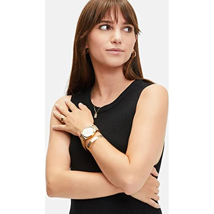 Tamaris Damen Analog Quarz Uhr TT-0091-MM, Edelstahl Armband, 38 mm, goldfarbig, kratzunempfindliches Mineralglas, Wasserdichtigkeit bis 3 bar – Bild 4