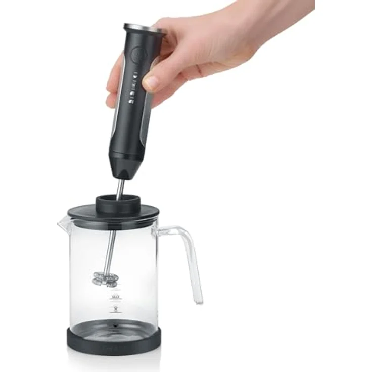 Graef MS202, Milchaufschäumer mit Doppelquirl, 4 Zubereitungsfunktionen, Schwarz – Bild 3