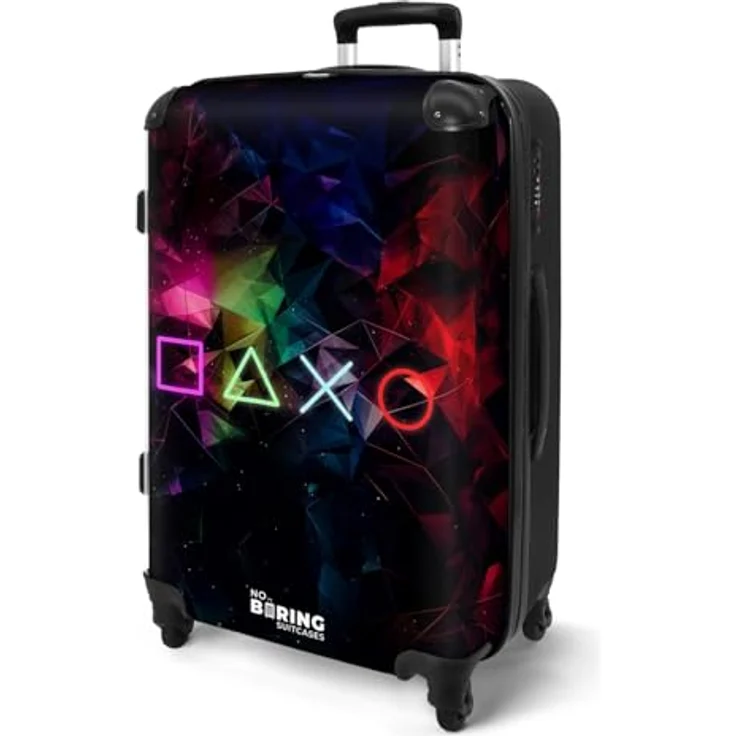 NoBoringSuitcases.com© Kinderkoffer Spiele - Neon 67 cm - 72 L, 4 Rollen, Mittelgroßer Reisetasche mit Rollen für 20kg, Kinderkoffer – Bild 3