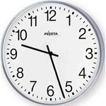 Peweta Wanduhr, Nebenuhr (30 cm) in silber-metallic, IP31, gewölbtes Mineralglas