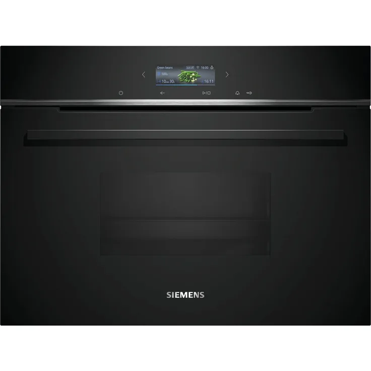 SIEMENS Einbau-Dampfgarer CD714GXB1, 1750 W, Schwarz, mit TFT-Farbdisplay und Timerfunktion