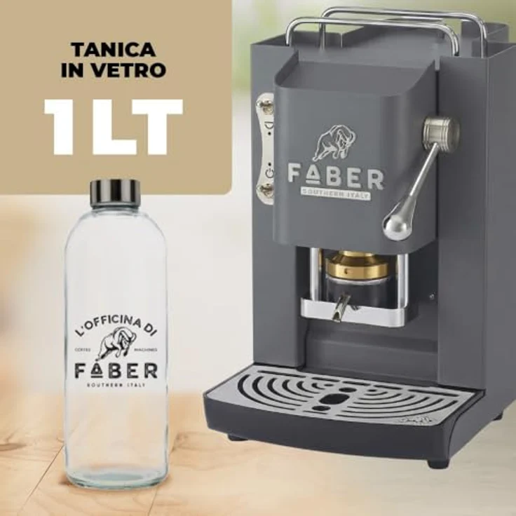 Faber Coffee Machines Pro Deluxe 3.0 Chrom Kaffeepadmaschine, kompatibel mit 44 mm ESE-Pads, Wassertank aus Glas, magnetisch abnehmbare Brühgruppe und Auslauf – Bild 4