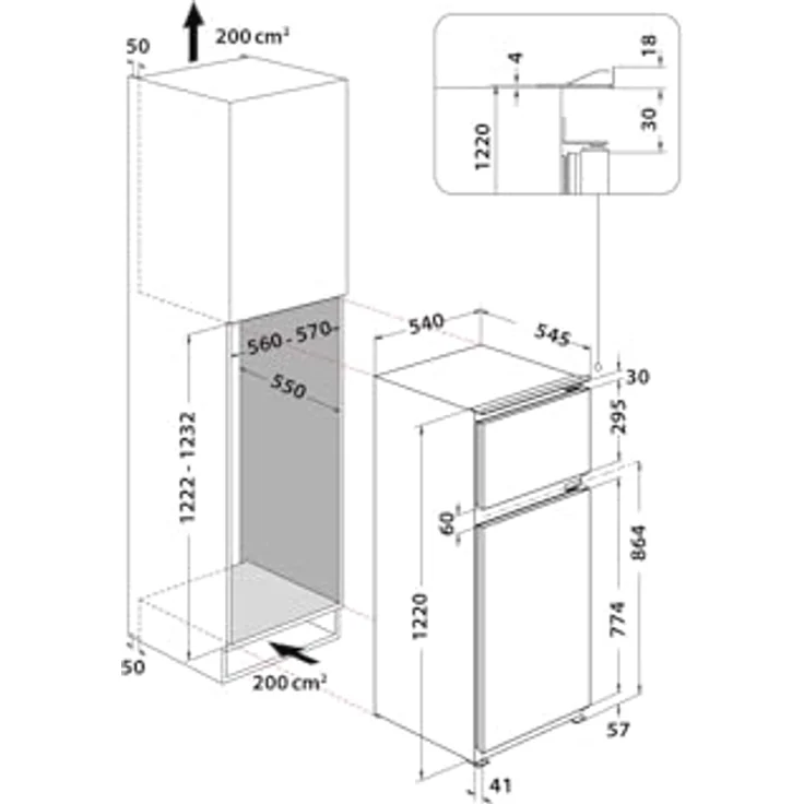 Bauknecht KGITN 18MMF3 Einbau-Kühl-Gefrierkombination, Total NoFrost, FreshBox+, Multi Fresh Box, Flüsterleise 34dB, Zen-Inverter-Kompressor, Metal MultiCoolFlow-System, FlexiShelf-Glasablage – Bild 5