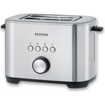 Severin AT 2620 Toaster mit Bagel-Funktion, Schwarz, Silber - Große Röstkammern, Bagel-Funktion, Voll-Edelstahldesign
