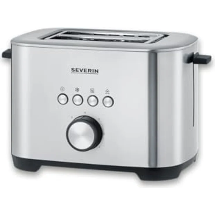 Severin AT 2620 Toaster mit Bagel-Funktion, Schwarz, Silber - Große Röstkammern, Bagel-Funktion, Voll-Edelstahldesign – Bild 1