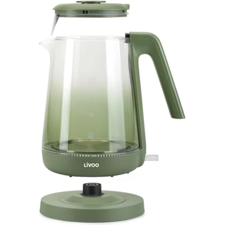 Livoo DOD216V Wasserkocher aus Glas, 1,7 l, 1850-2200 W, mit blauer Hintergrundbeleuchtung und Kalkfilter – Bild 2