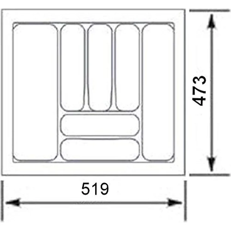 SO-TECH® Besteckeinsatz ORGA-BOX I, oriongrau, mit Anti-Rutsch-Beschichtung, 519 x 473 mm für 60er Schrank – Bild 4