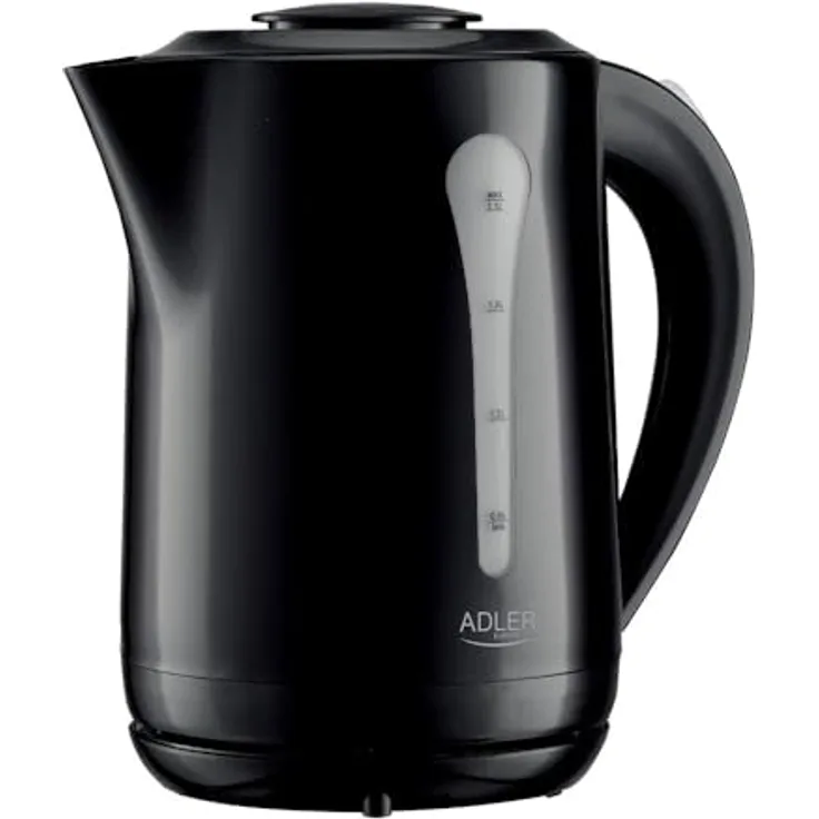 ADLER EUROPE AD 1244 Wasserkocher, 2,5 L, 2200W, Automatische Abschaltung, Schwarz