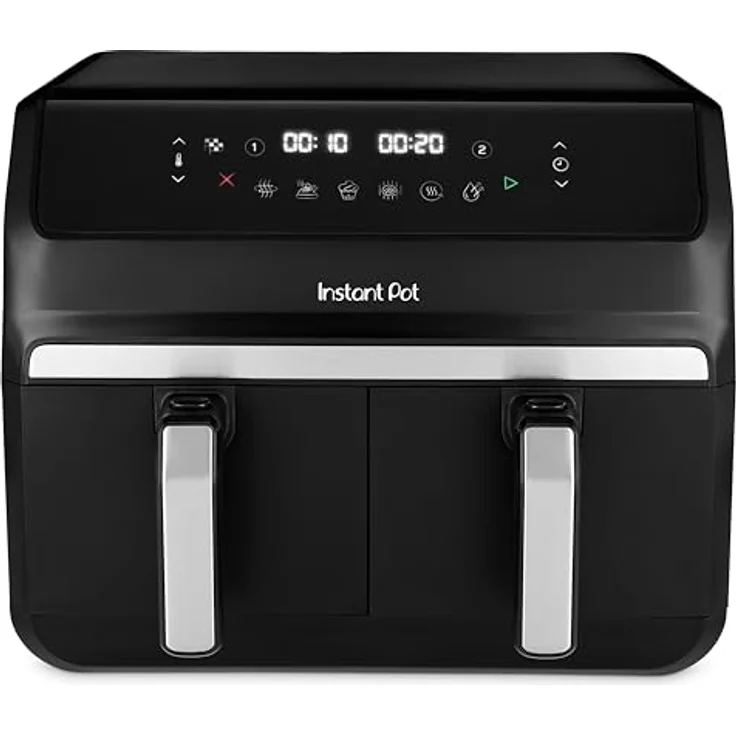 Instant Pot Vortex Dual Drawer 8L – Digitale Heißluftfritteuse, Schwarz, 8-in-1 Intelligentes Programm – Frittieren, Backen, Braten, Grillen, Dehydrieren, Aufwärmen, SyncCook und SyncFinish – 1550-1850W – Bild 1