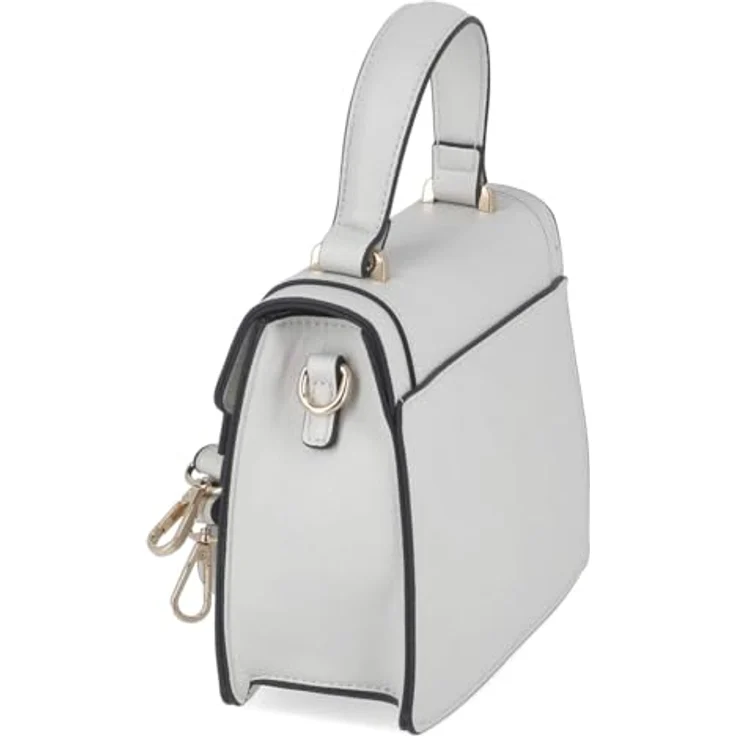 L.Credi Konstanze Handtasche, 20 cm, weiß, 100% Polyurethan, Henkeltasche – Bild 2