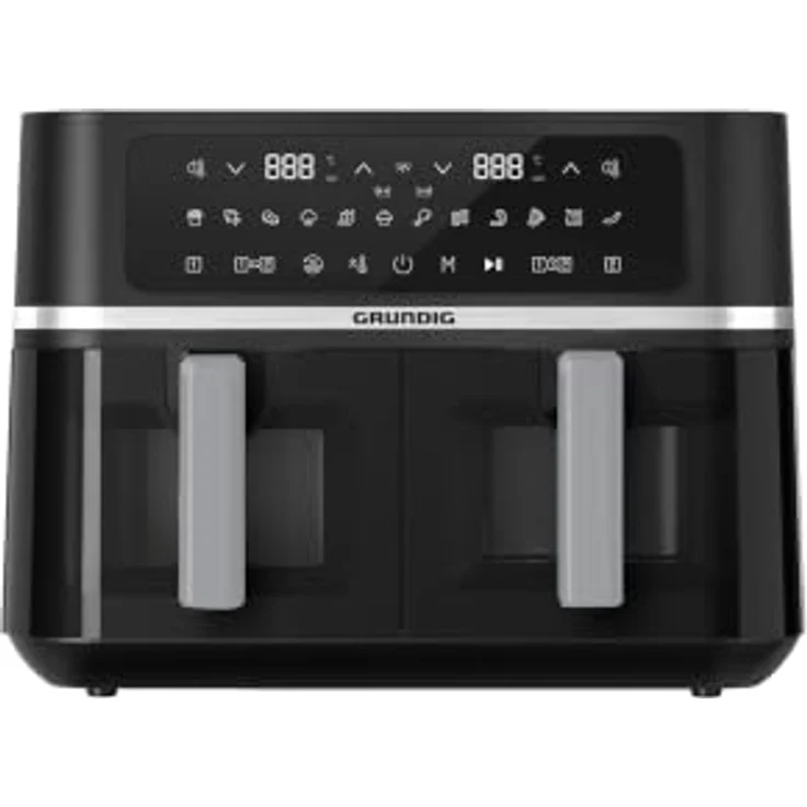Grundig Heißluftfritteuse FRY 8620, 2400 W, 8,4 L, schwarzes Gehäuse mit Smart Finishing-Funktion und Sichtfenster – Bild 3