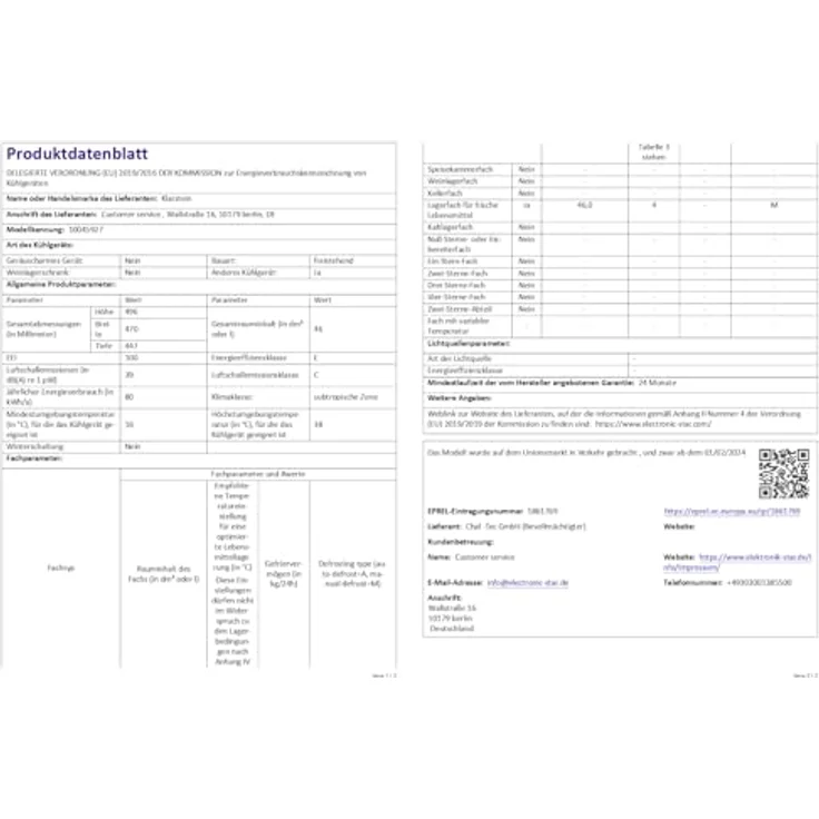 Klarstein Spitzbergen Kühlschrank mit Gefrierfach, Energieeffizienzklasse E, beschreibbare Tür mit Marker, 46 l, Schwarz – Bild 5