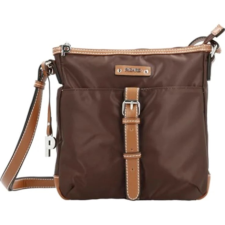 Picard Schultertasche Sonja, Umhängetasche aus robustem Nylon, braun, mit Reißverschlussfächern und 2 L Volumen – Bild 6