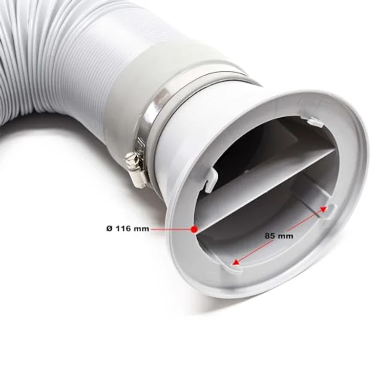 Wiltec Abluftschlauch 105 mm, variabler Schlauch 0,7-1,7 m für Klimageräte, Trockner und Dunstabzugshauben, flexible Installation – Bild 5