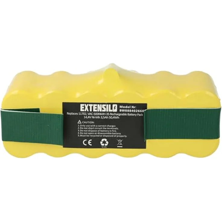 EXTENSILO Akku kompatibel mit iRobot Roomba 886, 870, 880, 872, 871, 882, 866, 876, 900, 882E, 960, 3500 mAh, 14,4 V, NiMH, wiederaufladbar – Bild 1