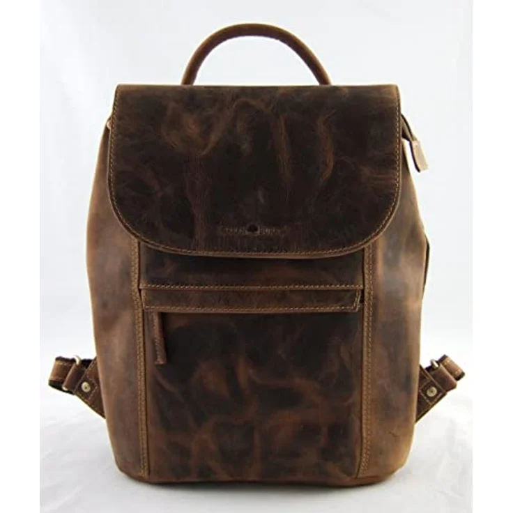 Greenburry Vintage City Rucksack, Leder 35 cm, braun, 100% Leder, 28 cm x 9 cm x 35 cm – Bild 3