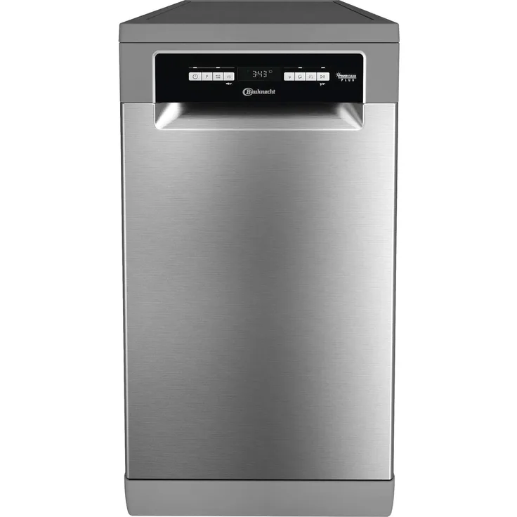BAUKNECHT BK6FB10BS7A0X Stand-Geschirrspüler 45 cm, freistehend mit 10 Maßgedecken, PowerClean-Wechselspültechnik, B, silber