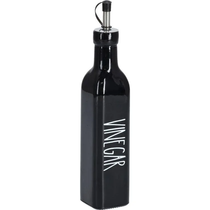 XXXL Essigflasche, Schwarz, Glas, 270 ml mit Dosierer, 5x24.5x5 cm, Tischkultur & Servieren